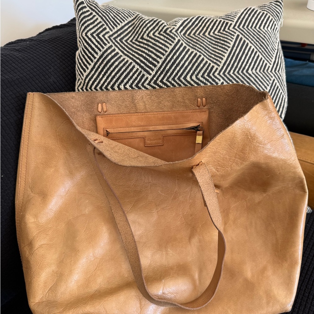 Madewell Tan Leather Tote Bag